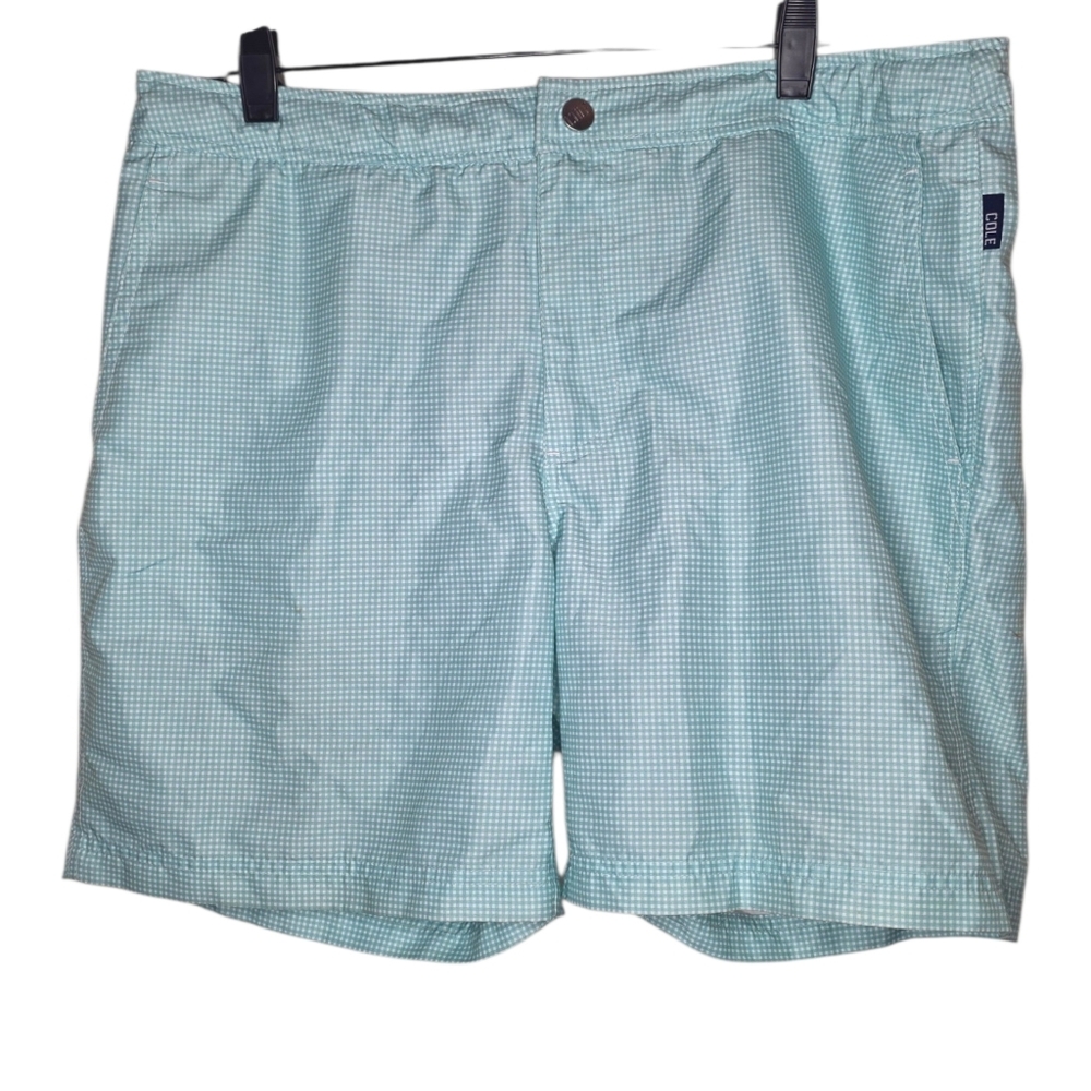 Cole Lined Swimsuit Light Blue Plaid Size 34